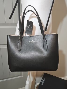 kate spade Black Leather Tote with Dual Handles